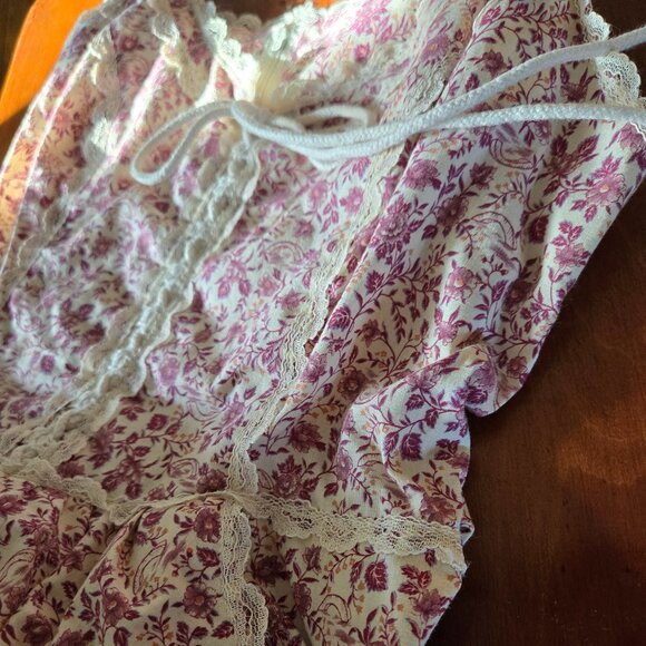 Original Gunne Sax Dress - Pink Floral - Cottagecore - Prairie - Picture 4 of 10